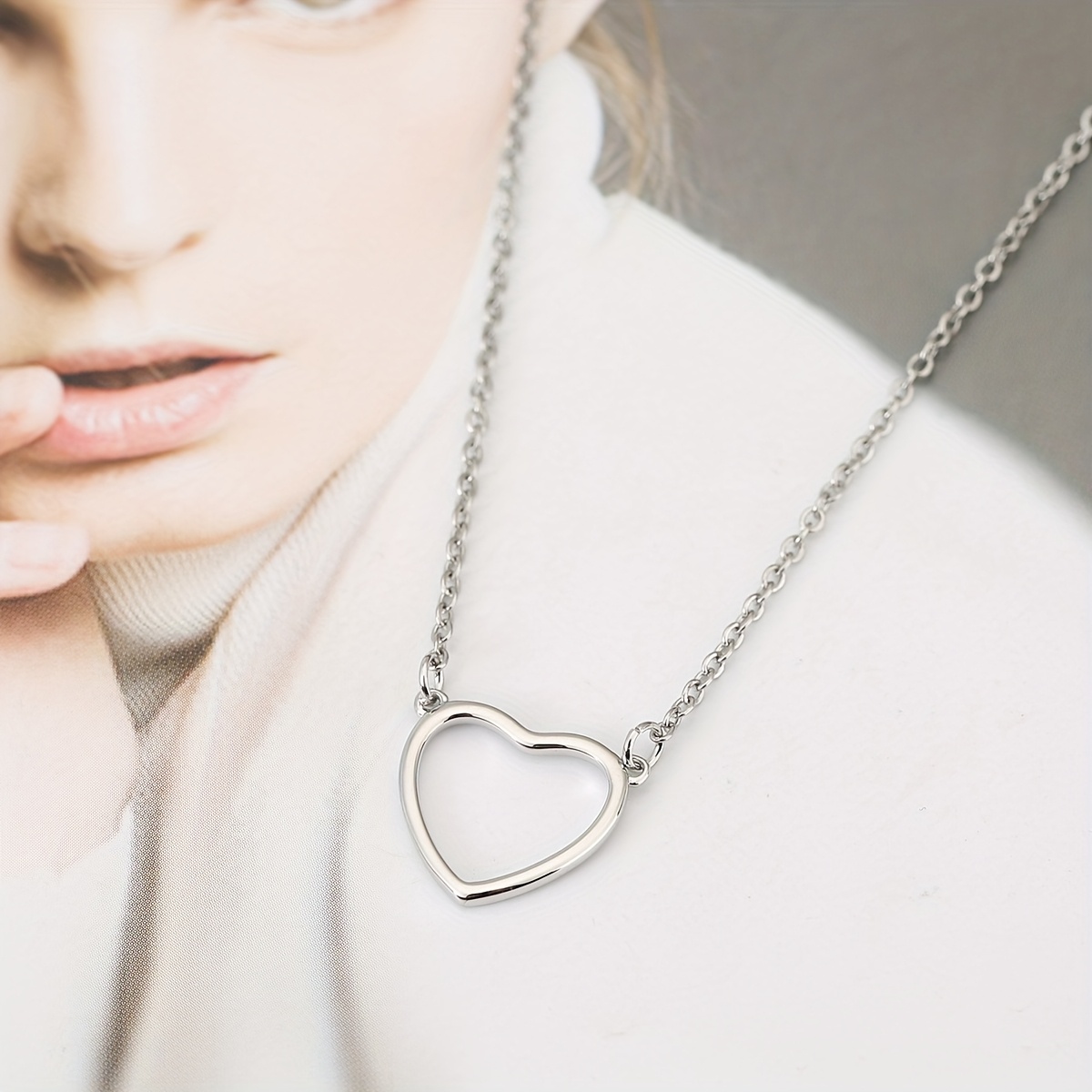Interlocking Heart Pendant Necklace 14K Golden Plated Unisex Jewelry